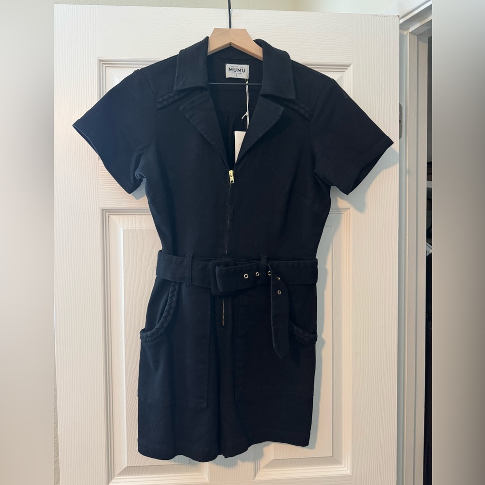 Black Short Sleeve Romper